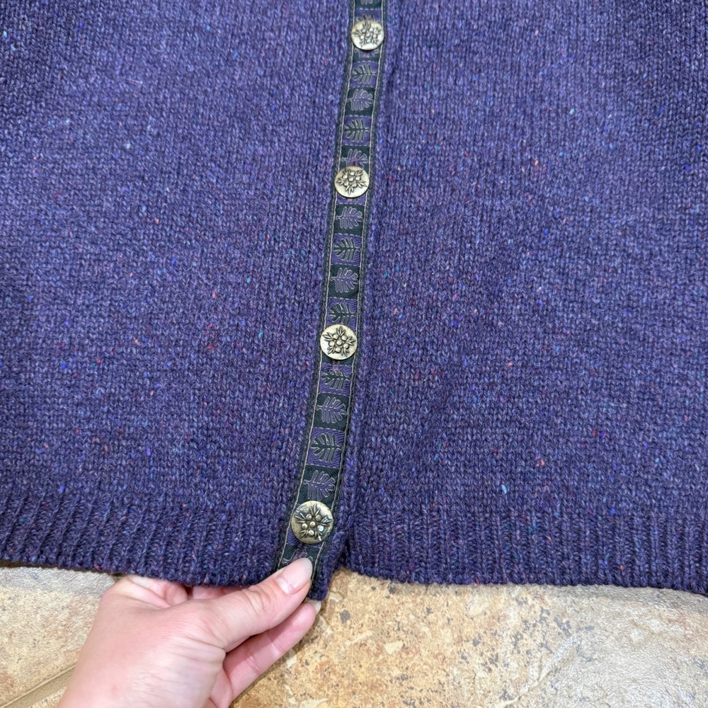 Alps Fine Women Apparel Purple Wool Blend Button Cardigan Sweater M Medium USA - Picture 6 of 7